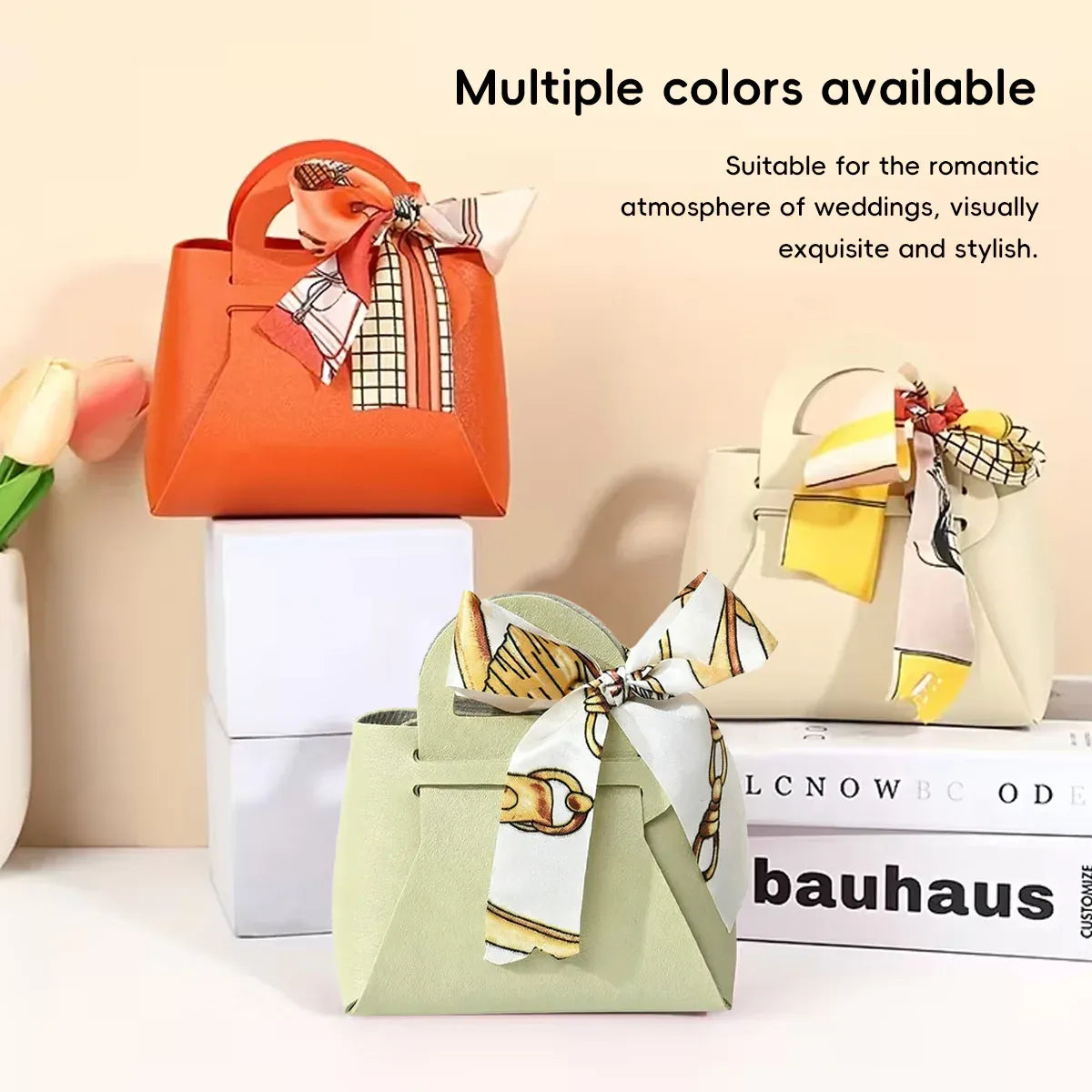 20PCS Handheld Wedding Candy Packaging Bags for Party Favors Wedding Decor Use - Orange