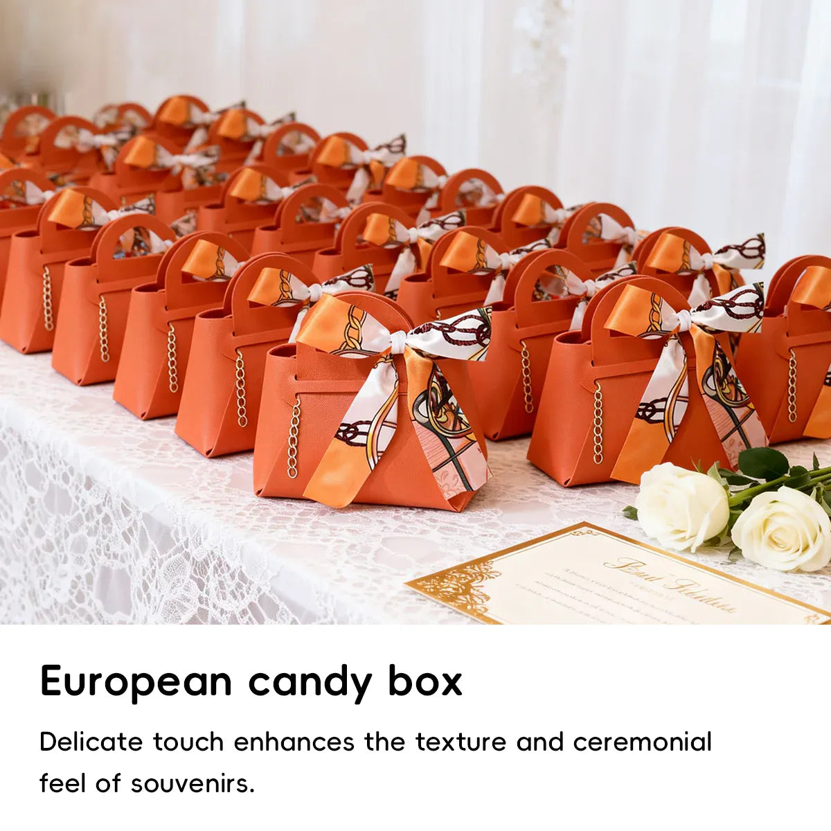 20PCS Handheld Wedding Candy Packaging Bags for Party Favors Wedding Decor Use - Orange
