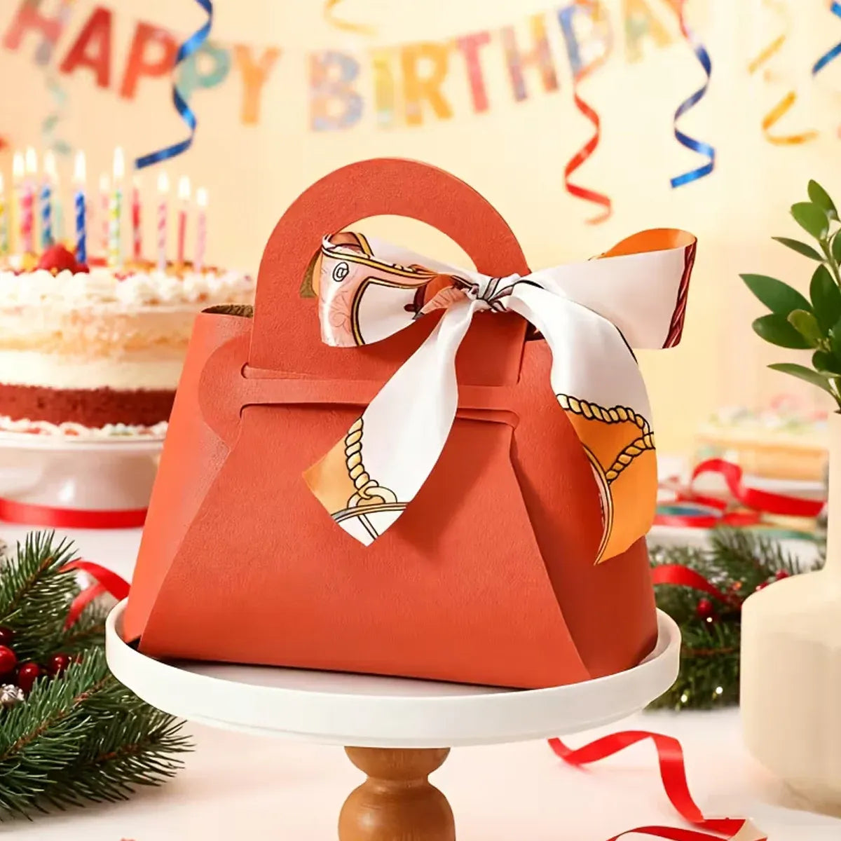 20PCS Handheld Wedding Candy Packaging Bags for Party Favors Wedding Decor Use - Orange