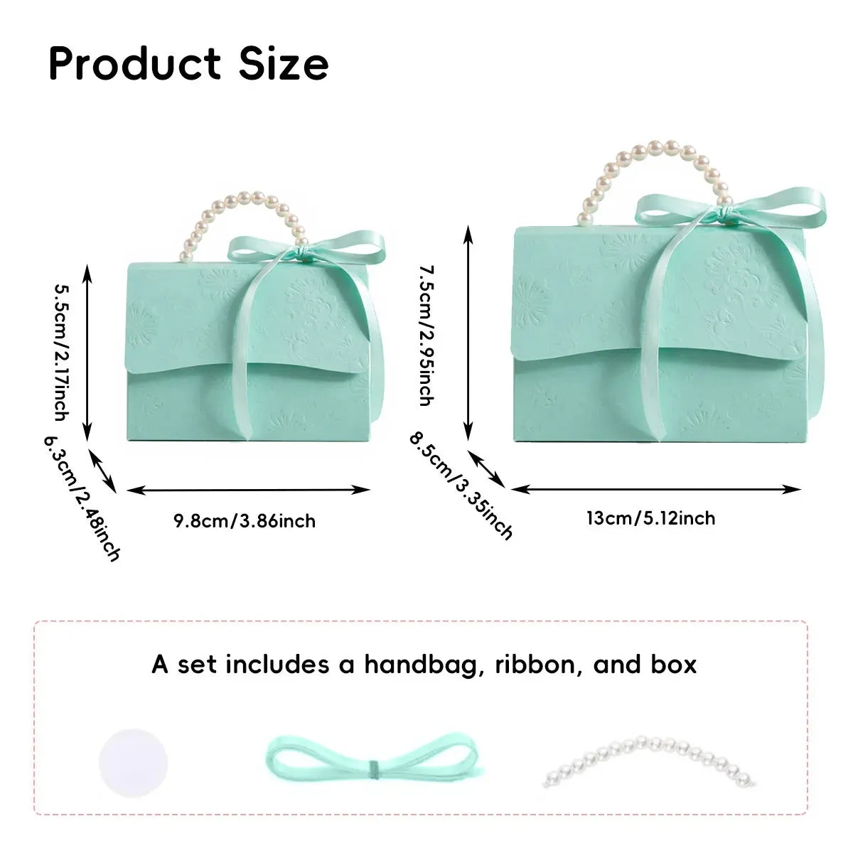20pcs Pearl Handle Gift Box Set Wedding Favour Candy Box Party Packaging - L