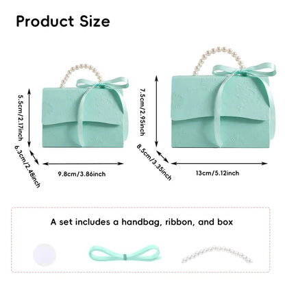 20pcs Pearl Handle Gift Box Set Wedding Favour Candy Box Party Packaging - L