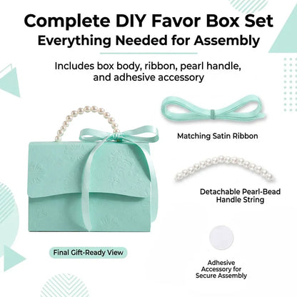 20pcs Pearl Handle Gift Box Set Wedding Favour Candy Box Party Packaging - L