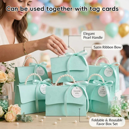 20pcs Pearl Handle Gift Box Set Wedding Favour Candy Box Party Packaging - L