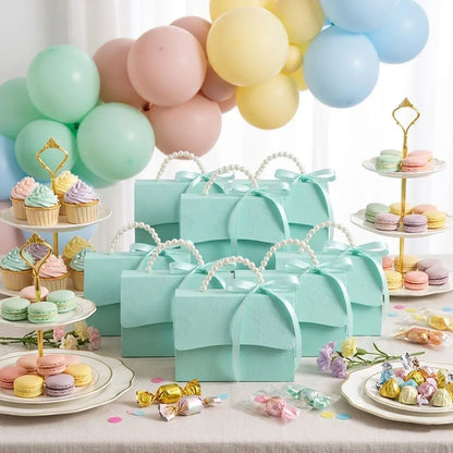 20pcs Pearl Handle Gift Box Set Wedding Favour Candy Box Party Packaging - L