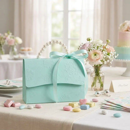 20pcs Pearl Handle Gift Box Set Wedding Favour Candy Box Party Packaging - L