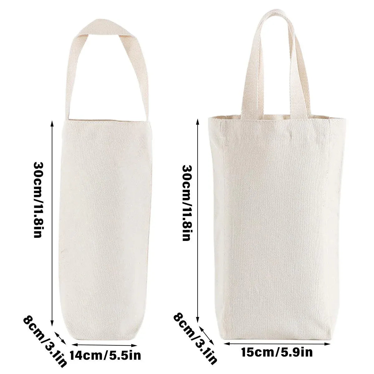 10pcs Portable Wine Bag Canvas Burlap Bottle Packing Holder for Gift Storage - 30x14x8cm