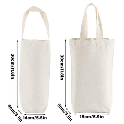 10pcs Portable Wine Bag Canvas Burlap Bottle Packing Holder for Gift Storage - 30x14x8cm