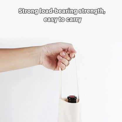 10pcs Portable Wine Bag Canvas Burlap Bottle Packing Holder for Gift Storage - 30x14x8cm