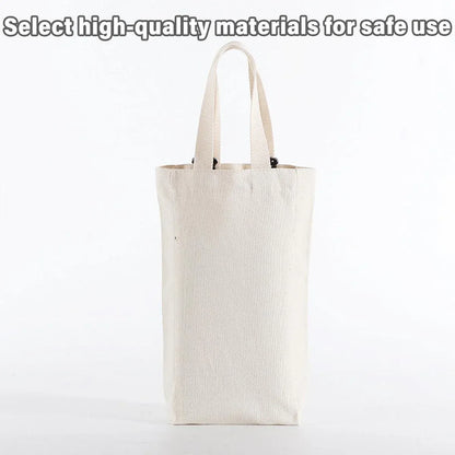 10pcs Portable Wine Bag Canvas Burlap Bottle Packing Holder for Gift Storage - 30x14x8cm