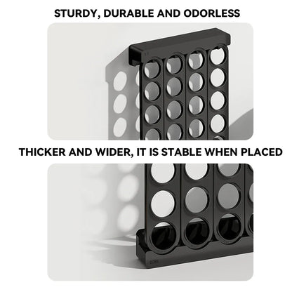 Wall Mounted Coffee Capsule Storage Rack SpaceSaving for Kitchen Cafe Countertop - Black