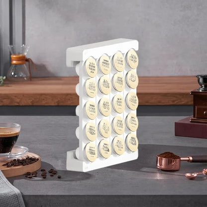 Wall Mounted Coffee Capsule Storage Rack SpaceSaving for Kitchen Cafe Countertop - Black