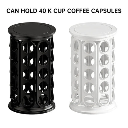 Coffee Pod Carousel Organiser 40 Capacity Rotating for Coffee Bar