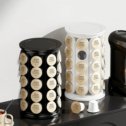 Coffee Pod Carousel Organiser 40 Capacity Rotating for Coffee Bar