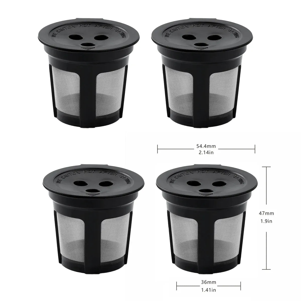 4PCS 3 Hole K-Cup Coffee Capsule Coffee Maker Reusable Filter For Keurig Brewers