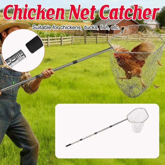 Poultry Catch Net Bag Hook Set Stainless Steel Thickened for Farm