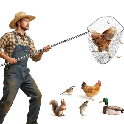 Poultry Catch Net Bag Hook Set Stainless Steel Thickened for Farm