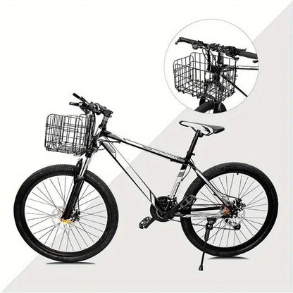 Foldable Bicycle Basket Front and Rear Hanging Storage Rack Bike Accessories - Black