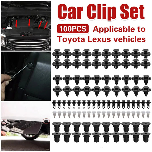 100pcs Car Trim Clip Set PP Push Rivets for Toyota Lexus Bumper Fender Repair