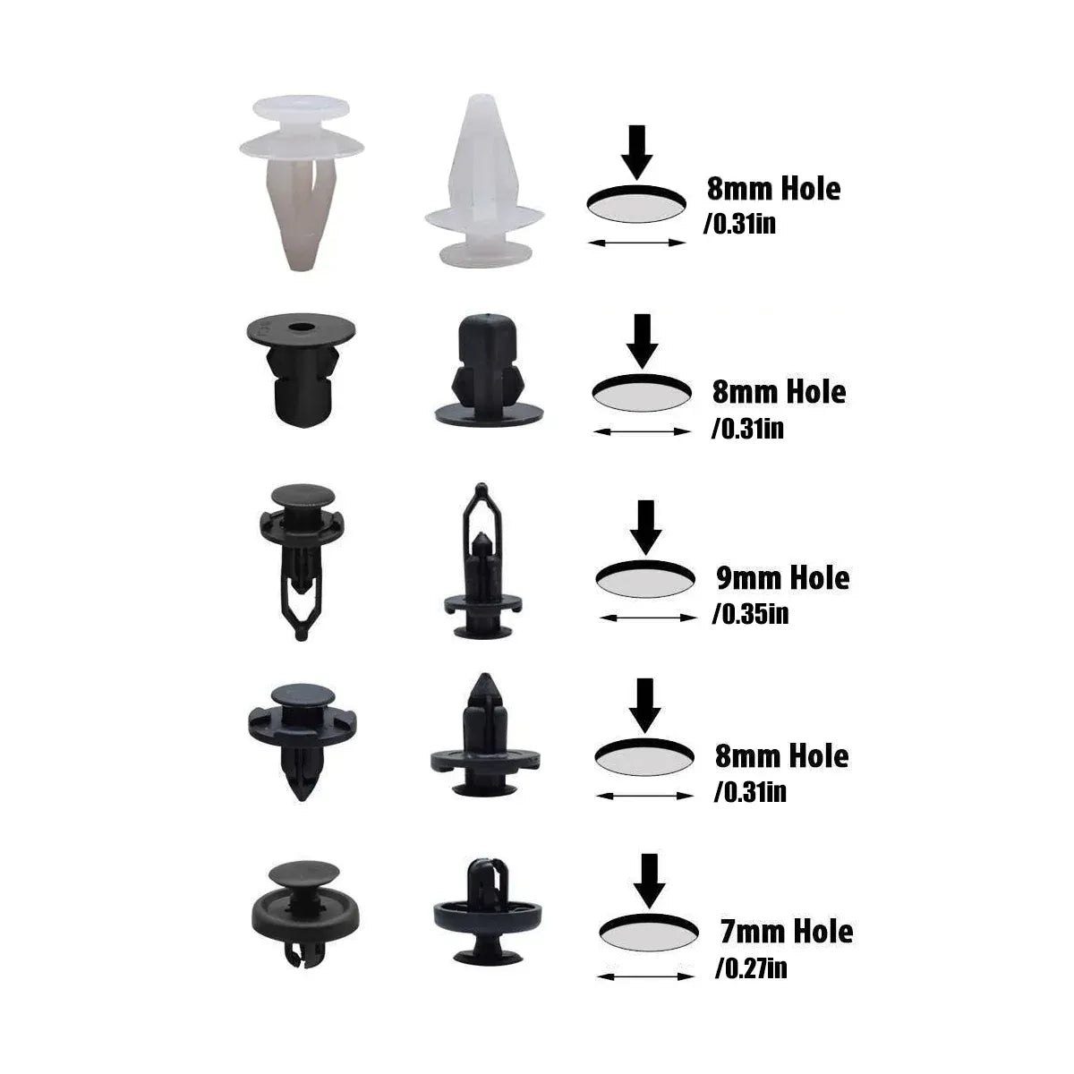 100pcs Car Trim Clip Set PP Push Rivets for Toyota Lexus Bumper Fender Repair