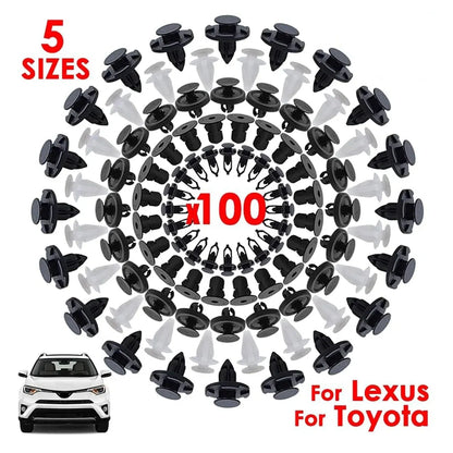 100pcs Car Trim Clip Set PP Push Rivets for Toyota Lexus Bumper Fender Repair