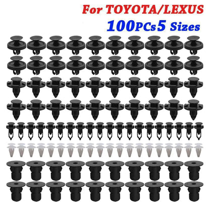 100pcs Car Trim Clip Set PP Push Rivets for Toyota Lexus Bumper Fender Repair
