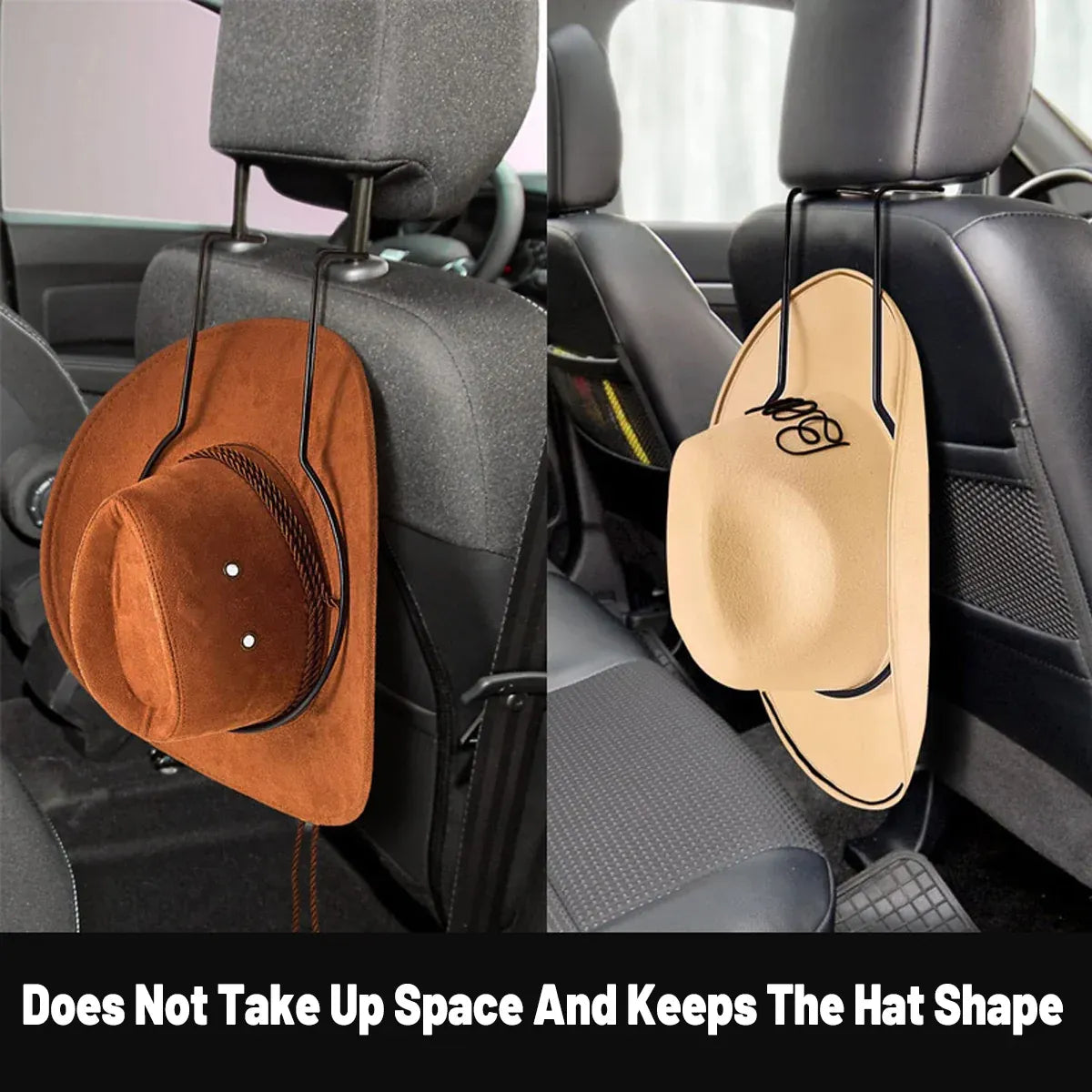 Suspension Car Hat Rack Metal Hard Hat Holder Cowboy Hat Rack Backrest