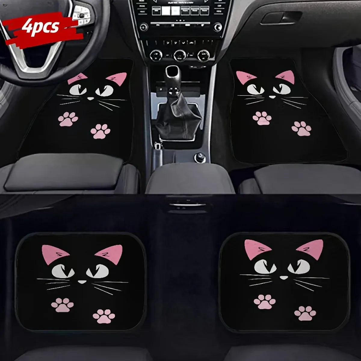 4pc Car Floor Mats Anti-Slip Waterproof Universal Fit Easy Clean