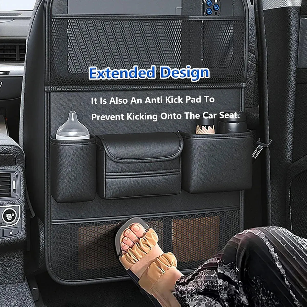 Backrest Storage Organizer Bag with Foldable Table for Vehicle Travel and Daily Use