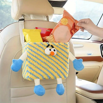 Car Wastebasket Seatback Hanging Storage Bin for Car Trash and Organizing - Blue