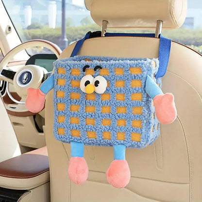 Car Wastebasket Seatback Hanging Storage Bin for Car Trash and Organizing - Blue