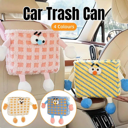 Car Wastebasket Seatback Hanging Storage Bin for Car Trash and Organizing - Blue