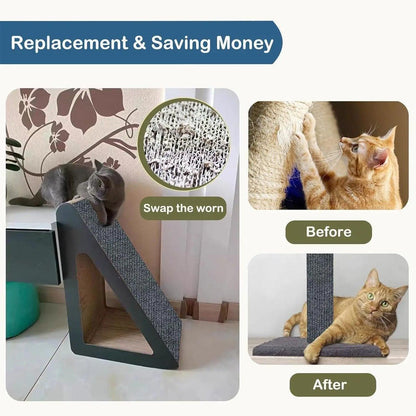 Trimmable Self Adhesive Carpet Pad for Cat Tree Stands Scratching Post Furniture - Khaki