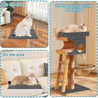 Trimmable Self Adhesive Carpet Pad for Cat Tree Stands Scratching Post Furniture - Khaki