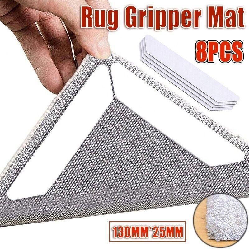 8Pcs Reusable Non-Slip Rug Grippers Carpet Pads for Floor Grip and Stability