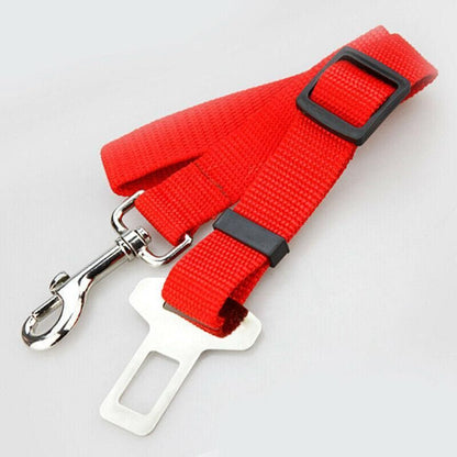 2X Adjustable Pet Travel Lead Clips with Car Buckle for Secure Restraint - Blue
