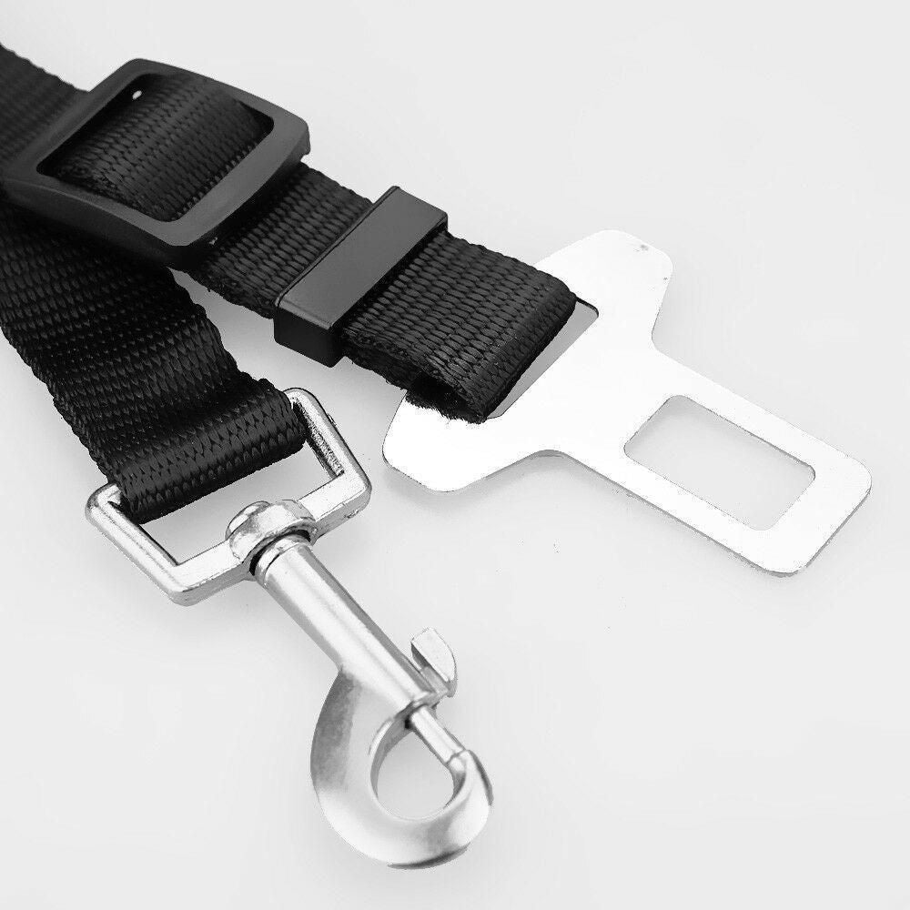 2X Adjustable Pet Travel Lead Clips with Car Buckle for Secure Restraint - Purple