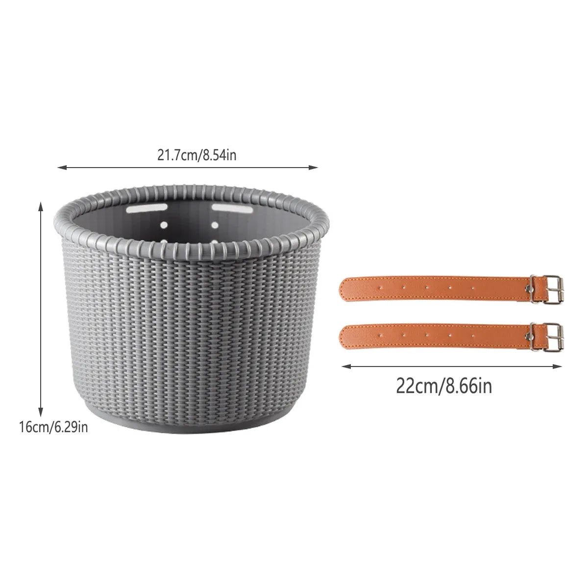 Lightweight Woven Bike Basket Handlebar Storage for Small Bicycles