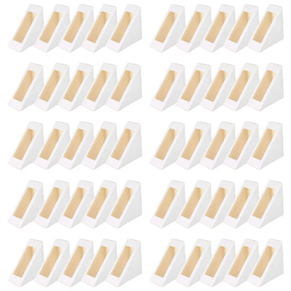 100PCS Sandwich Wedge Box Triangle Paper Container Cupcake Cake Box with Window - White
