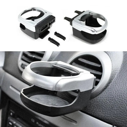 Silver Car Cup Holder Air Vent Mount Drink Can Holder Tray for Vehicle Dashboard