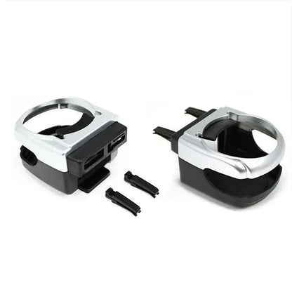 Silver Car Cup Holder Air Vent Mount Drink Can Holder Tray for Vehicle Dashboard