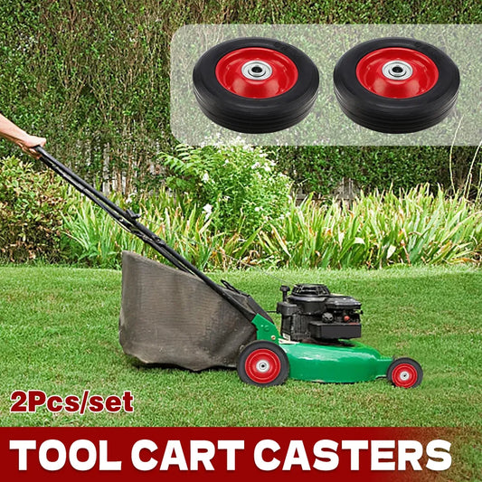 2PCS Cart 6 Inch Silent Solid Wheel Non Pneumatic Heavy Duty Anti Stabbing