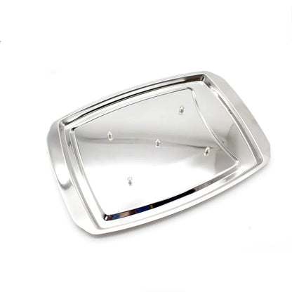 Stainless Steel Grill Plate Meat Roasting Tray with Spikes Barbecue Rack Tool