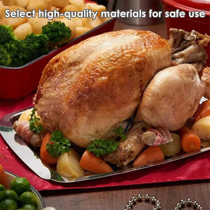 Stainless Steel Grill Plate Meat Roasting Tray with Spikes Barbecue Rack Tool