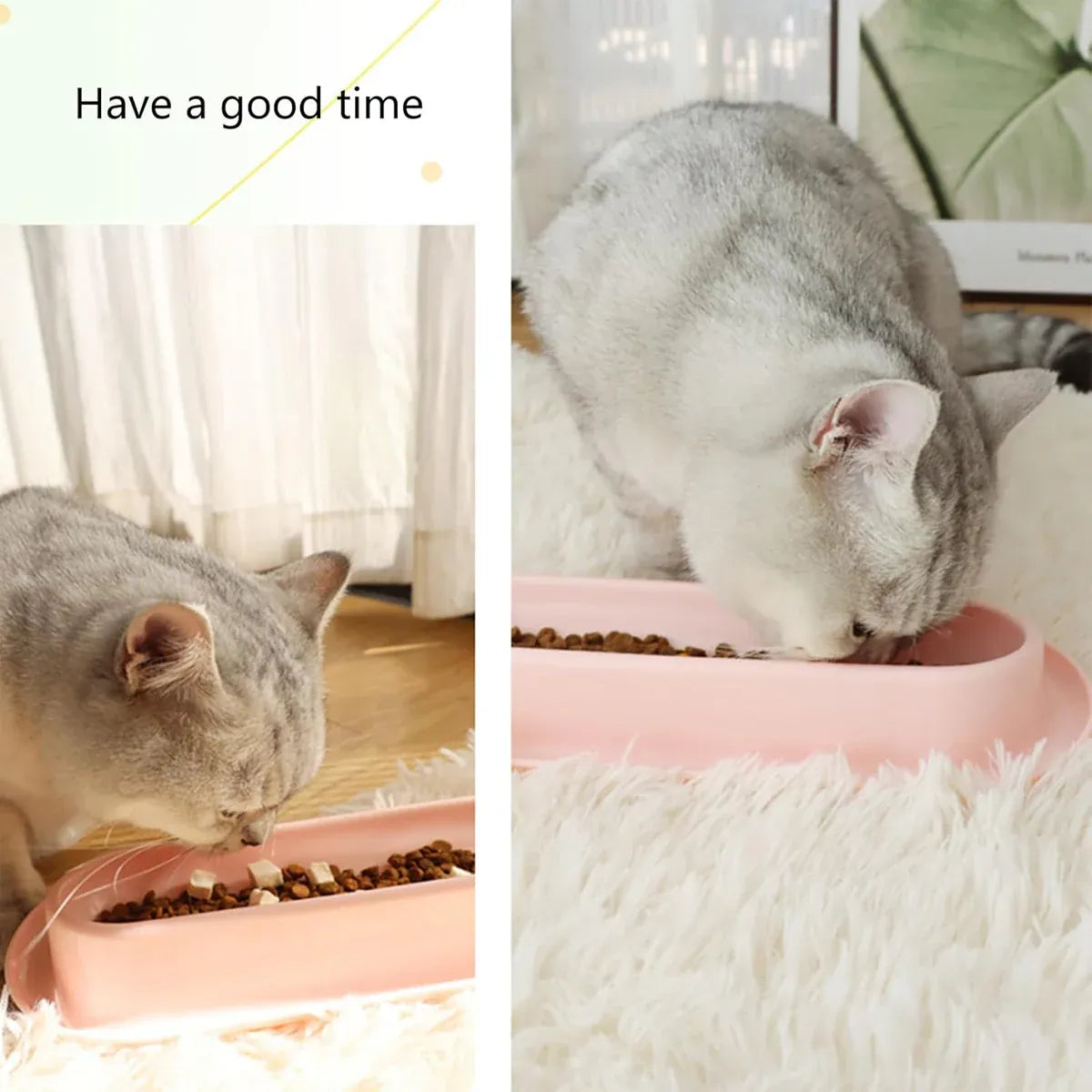 Extended Cat Bowl Pet Bowl Feeding Basin Drinking Water Cat Bowl for Cats - Yellow