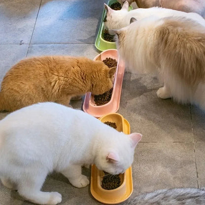 Extended Cat Bowl Pet Bowl Feeding Basin Drinking Water Cat Bowl for Cats - Yellow