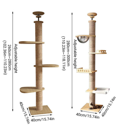 Cat Toy Cat Climbing Frame Floor Standing Multi Functional Cat Tree Pet Furniture - Cat Tree with Bowl