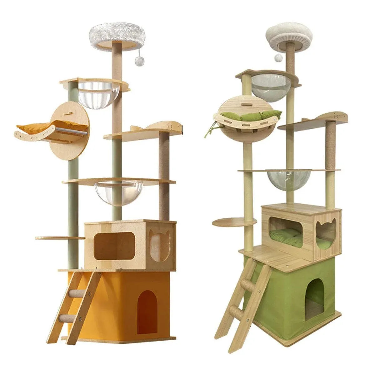 Multi Functional Cat Climbing Tree Tower Stand House Furniture Activity Center - Green