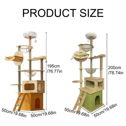 Multi Functional Cat Climbing Tree Tower Stand House Furniture Activity Center - Green