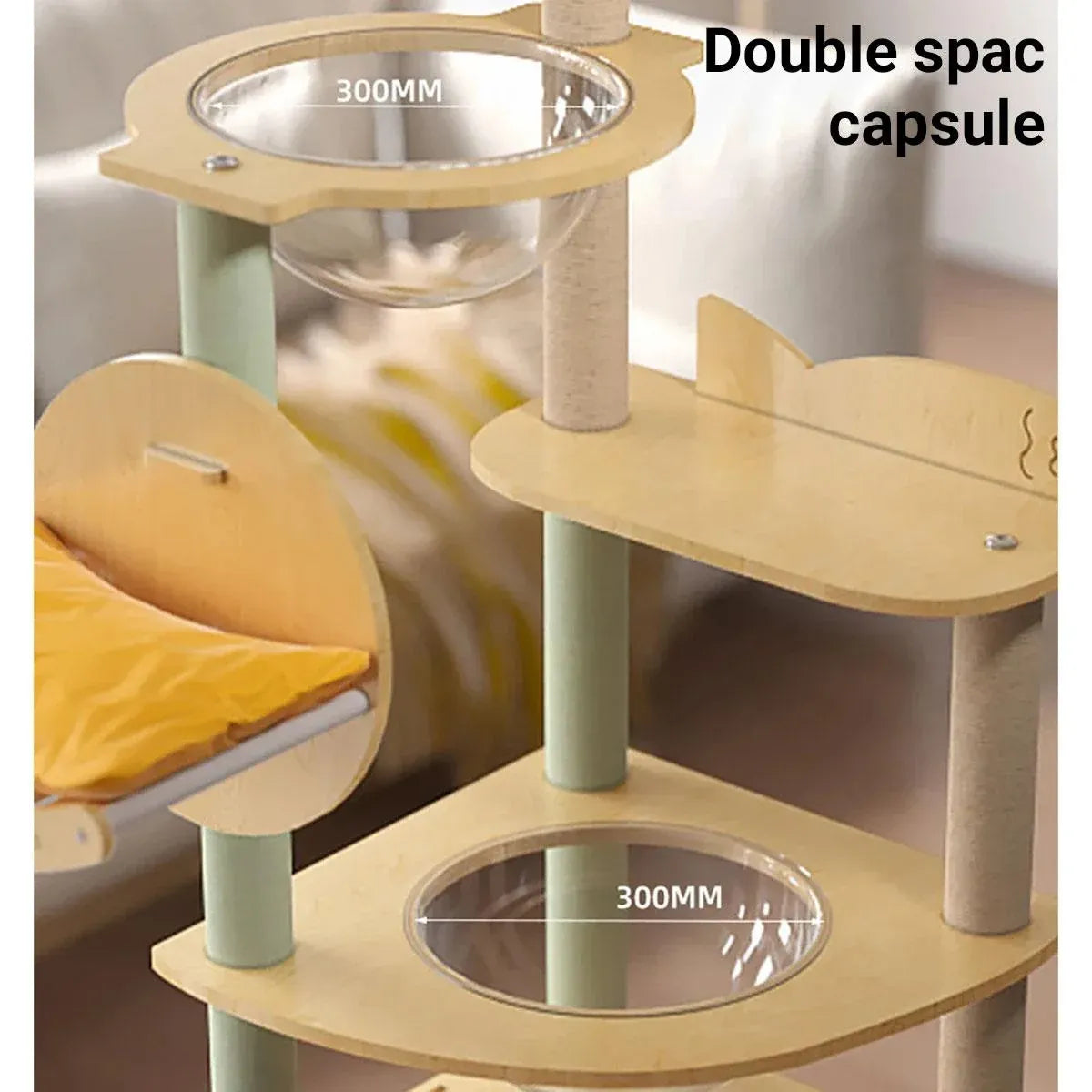Multi Functional Cat Climbing Tree Tower Stand House Furniture Activity Center - Green