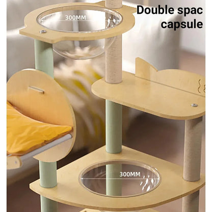 Multi Functional Cat Climbing Tree Tower Stand House Furniture Activity Center - Green